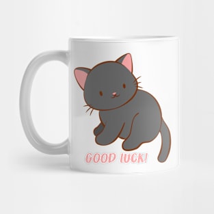 Good Luck Kawaii Black Cat Mug